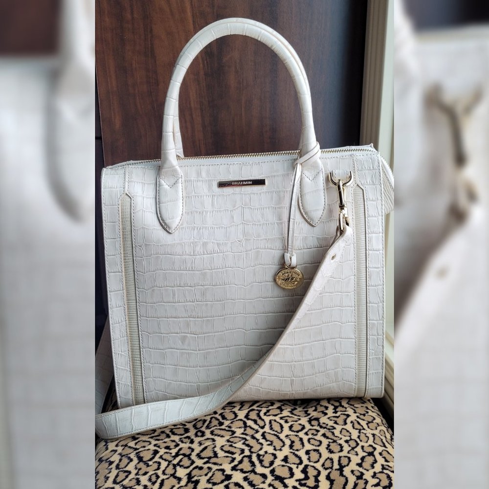 Brahmin Large Caroline Ivory Terrace - used 1x